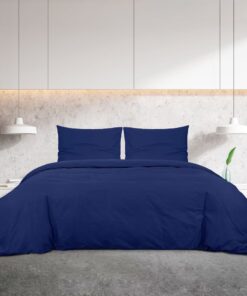 vidaXL Dekbedovertrekset 220x240 cm microvezel marineblauw