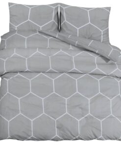 vidaXL Dekbedovertrekset 225x220 cm katoen grijs