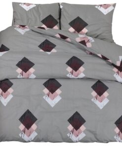 vidaXL Dekbedovertrekset 225x220 cm katoen grijs