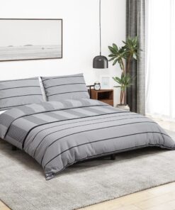vidaXL Dekbedovertrekset 225x220 cm katoen grijs