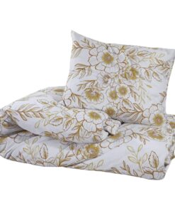 vidaXL Dekbedovertrekset 225x220 cm katoen wit en bruin