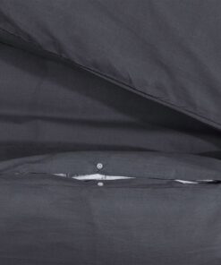 vidaXL Dekbedovertrekset 225x220 cm katoen zwart