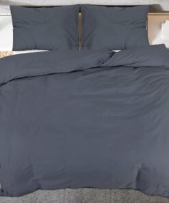 vidaXL Dekbedovertrekset 240x220 cm katoen antracietkleurig