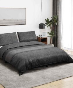 vidaXL Dekbedovertrekset 240x220 cm katoen donkergrijs