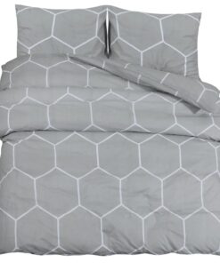 vidaXL Dekbedovertrekset 240x220 cm katoen grijs