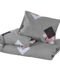 vidaXL Dekbedovertrekset 240x220 cm katoen grijs