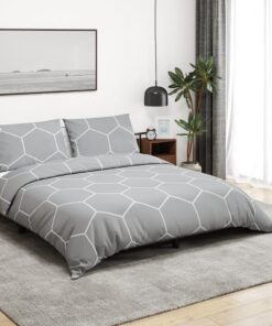 vidaXL Dekbedovertrekset 240x220 cm katoen grijs