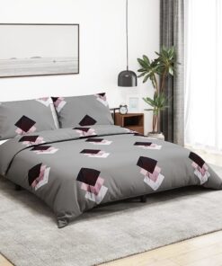 vidaXL Dekbedovertrekset 240x220 cm katoen grijs