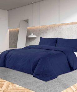 vidaXL Dekbedovertrekset 240x220 cm katoen marineblauw