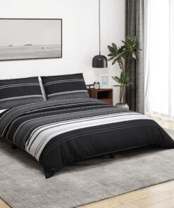 vidaXL Dekbedovertrekset 240x220 cm katoen zwart en wit
