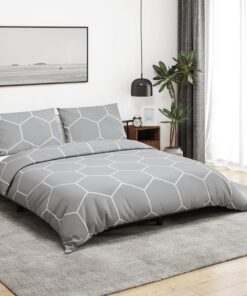 vidaXL Dekbedovertrekset 260x220 cm katoen grijs
