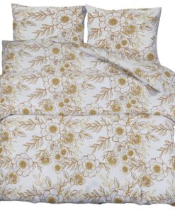 vidaXL Dekbedovertrekset 260x220 cm katoen wit en bruin