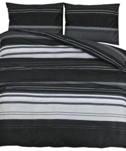 vidaXL Dekbedovertrekset 260x220 cm katoen zwart en wit