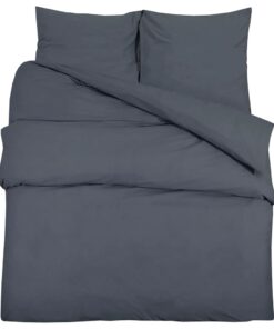 vidaXL Dekbedovertrekset 260x240 cm katoen antracietkleurig