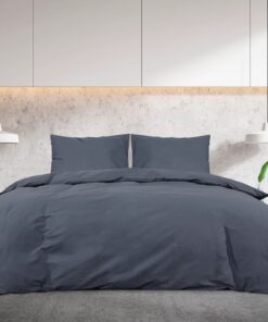 vidaXL Dekbedovertrekset 260x240 cm katoen antracietkleurig