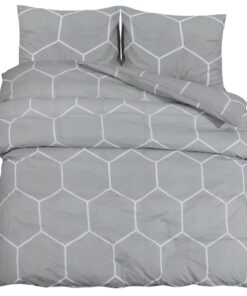 vidaXL Dekbedovertrekset 260x240 cm katoen grijs