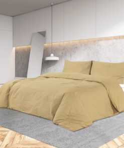 vidaXL Dekbedovertrekset lichtgewicht 135x200 cm microvezel taupe