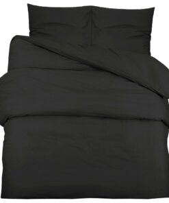 vidaXL Dekbedovertrekset lichtgewicht 135x200 cm microvezel zwart