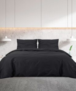 vidaXL Dekbedovertrekset lichtgewicht 135x200 cm microvezel zwart