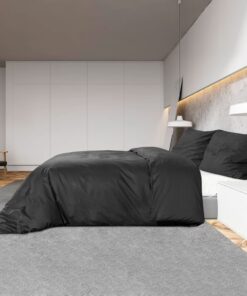 vidaXL Dekbedovertrekset lichtgewicht 135x200 cm microvezel zwart