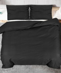vidaXL Dekbedovertrekset lichtgewicht 135x200 cm microvezel zwart