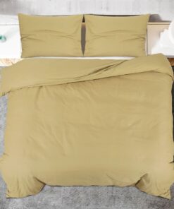 vidaXL Dekbedovertrekset lichtgewicht 140x200 cm microvezel taupe
