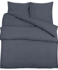 vidaXL Dekbedovertrekset lichtgewicht 155x220 cm microvezel antraciet