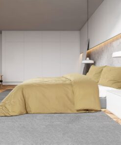 vidaXL Dekbedovertrekset lichtgewicht 155x220 cm microvezel taupe