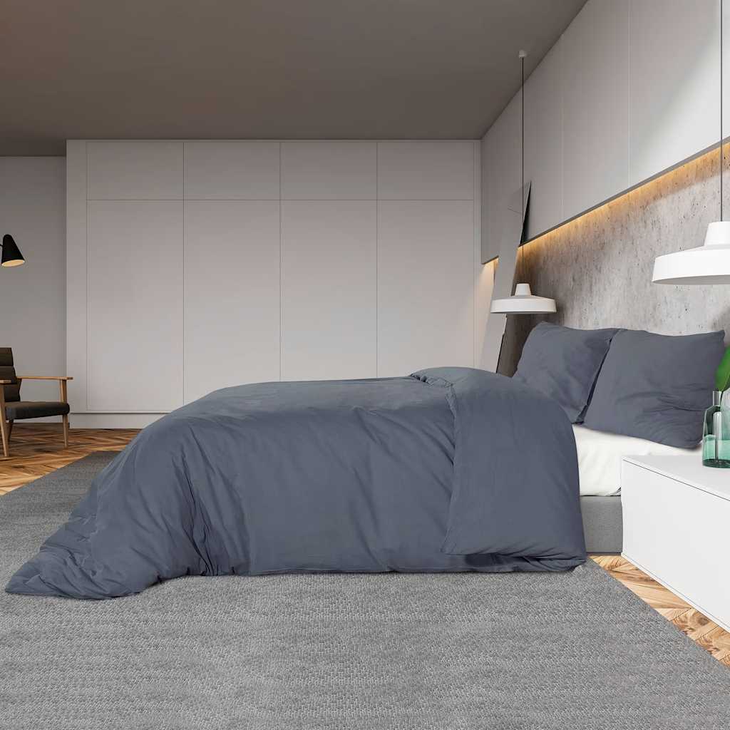 vidaXL Dekbedovertrekset lichtgewicht 200x200 cm microvezel antraciet - Image 4