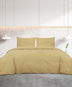 vidaXL Dekbedovertrekset lichtgewicht 200x200 cm microvezel taupe