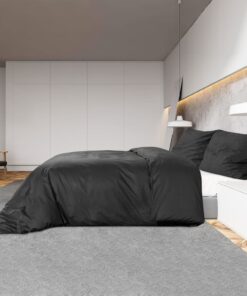 vidaXL Dekbedovertrekset lichtgewicht 200x200 cm microvezel zwart