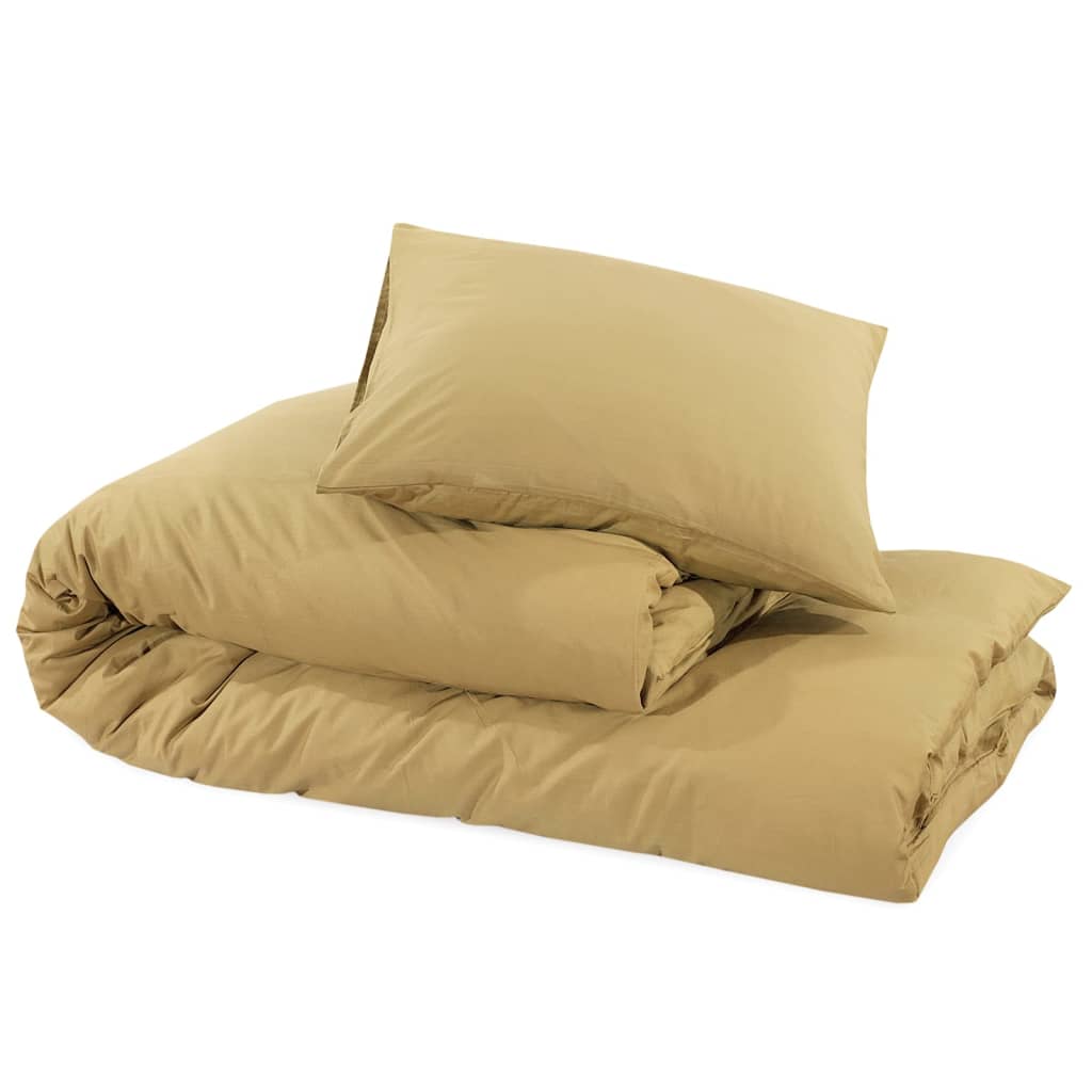 vidaXL Dekbedovertrekset lichtgewicht 200x220 cm microvezel taupe