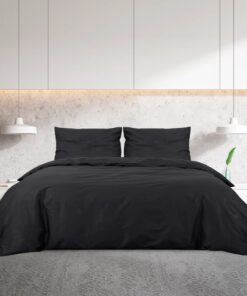 vidaXL Dekbedovertrekset lichtgewicht 220x240 cm microvezel zwart