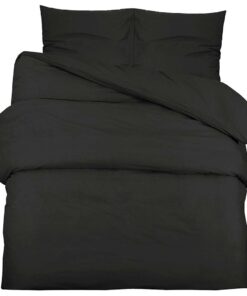 vidaXL Dekbedovertrekset lichtgewicht 240x220 cm microvezel zwart