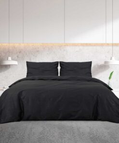 vidaXL Dekbedovertrekset lichtgewicht 240x220 cm microvezel zwart