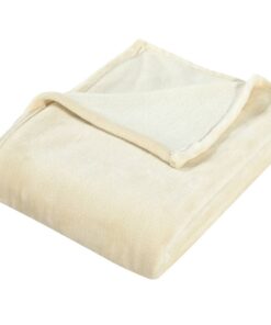 vidaXL Deken 130x170 cm polyester crèmekleurig