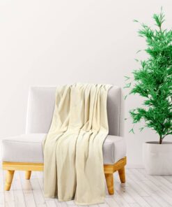 vidaXL Deken 130x170 cm polyester crèmekleurig