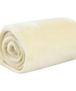 vidaXL Deken 150x200 cm polyester crèmekleurig