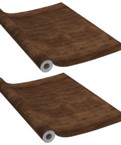 vidaXL Deurfolies zelfklevend 2 st 210x90 cm PVC donkereikenkleurig