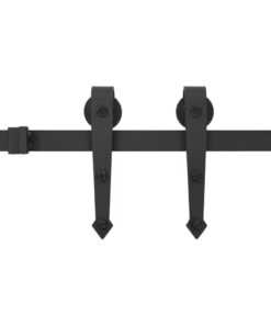 vidaXL Doos met onderdelen voor schuifdeur 183 cm staal zwart