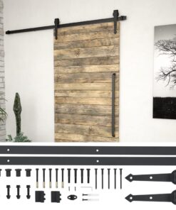 vidaXL Doos met onderdelen voor schuifdeur 183 cm staal zwart