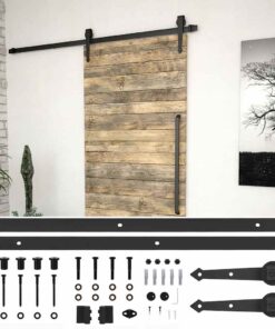 vidaXL Doos met onderdelen voor schuifdeur SKIEN 200 cm staal zwart