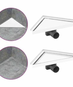 vidaXL Doucheafvoer met 2-in-1 deksel 25x25 cm roestvrij staal