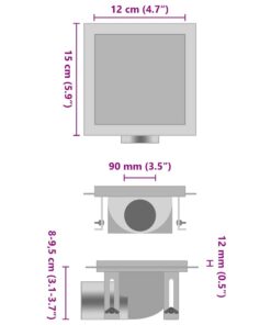 vidaXL Doucheafvoer met 2-in-1 deksels 15x15 cm roestvrij staal