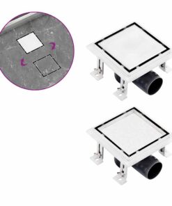 vidaXL Doucheafvoer met 2-in-1 deksels 15x15 cm roestvrij staal