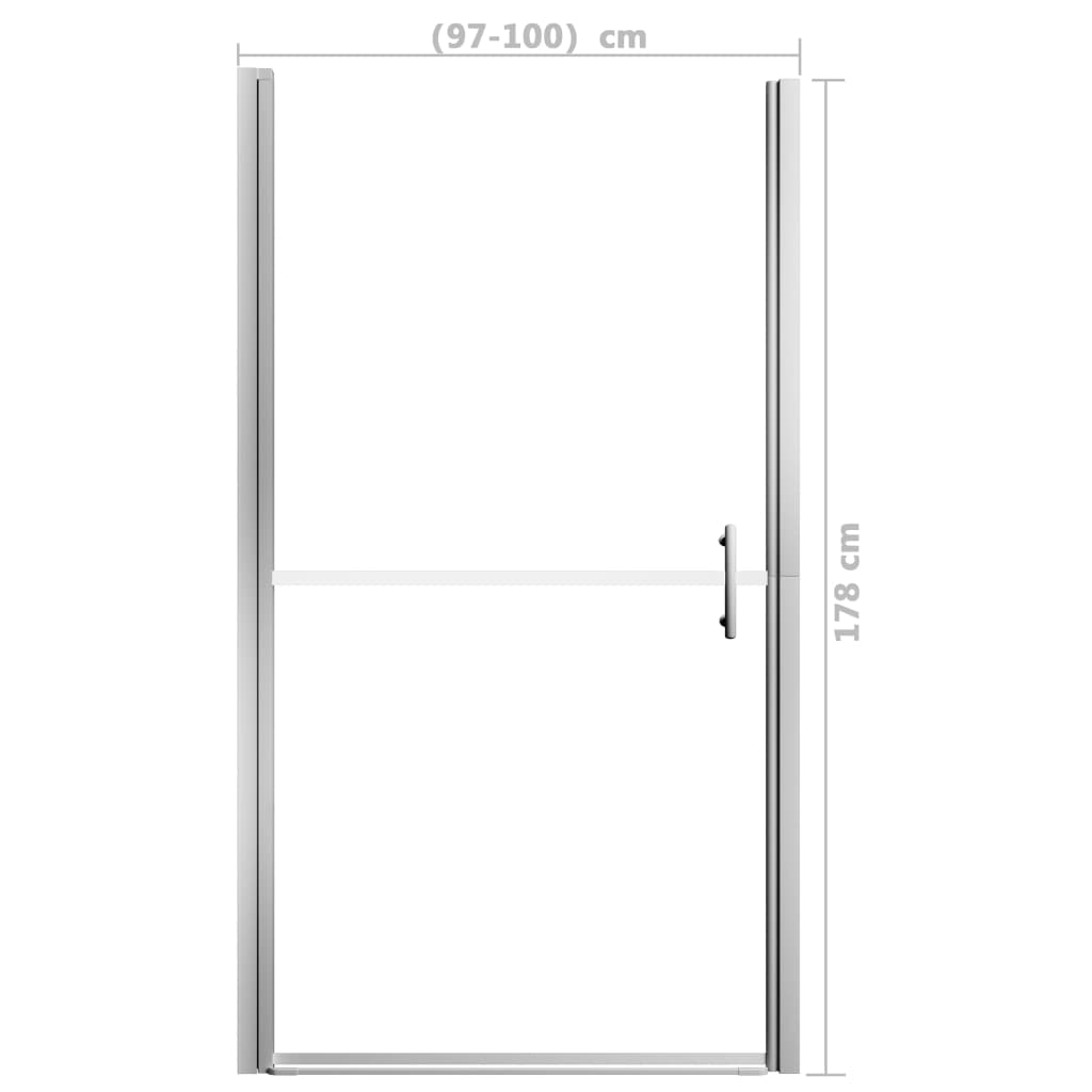 vidaXL Douchedeur mat 100x178 cm gehard glas - Image 5