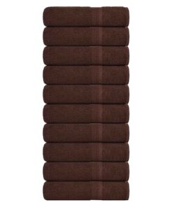 vidaXL Douchehanddoeken FROGN 10 st 70x140 cm 360 g/m² bruin