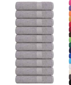 vidaXL Douchehanddoeken FROGN 10 st 70x140 cm 360 g/m² grijs