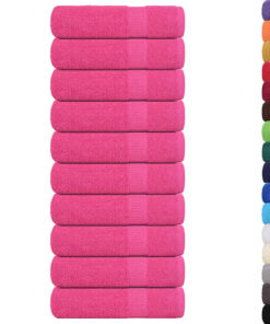 vidaXL Douchehanddoeken FROGN 10 st 70x140 cm 360 g/m² roze