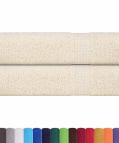 vidaXL Douchehanddoeken FROGN 2 st 70x140 cm 360 g/m² crème